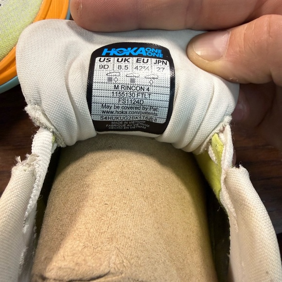 Hoka One One Men’s Rincon 4 Size US 9D FTLT 1155131 Running Shoes - Picture 8 of 9